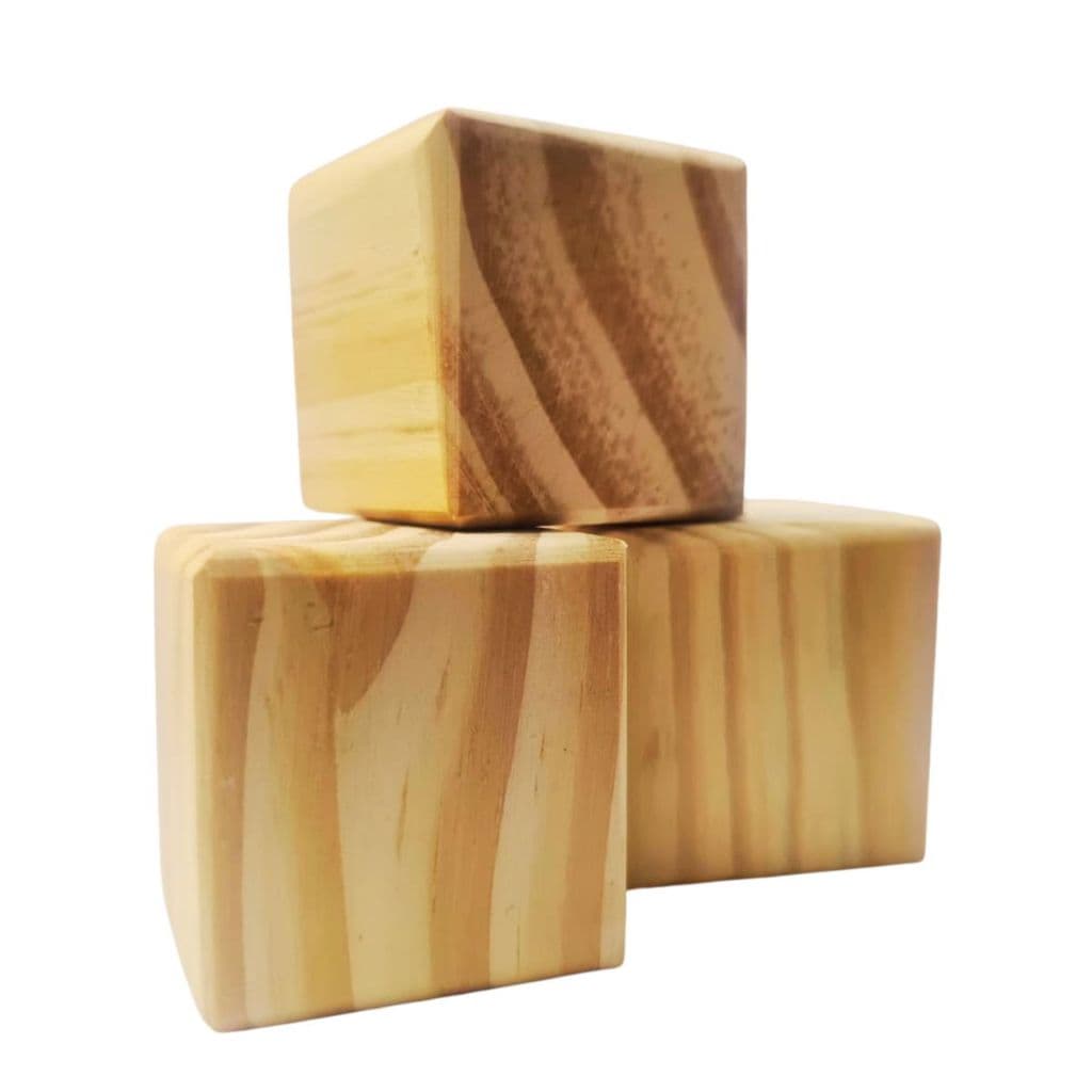 Cubos Pinus Madeira Maciça 6,5cm X 6,5cm Arredondados