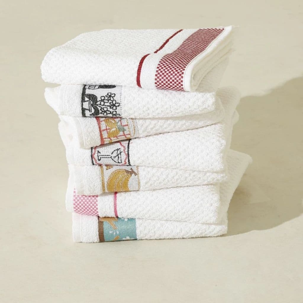 Kit 10 Pano de Copa Prato Jacquard Gourmet Atoalhado Felpudo 50x70 cm 100% Algodão