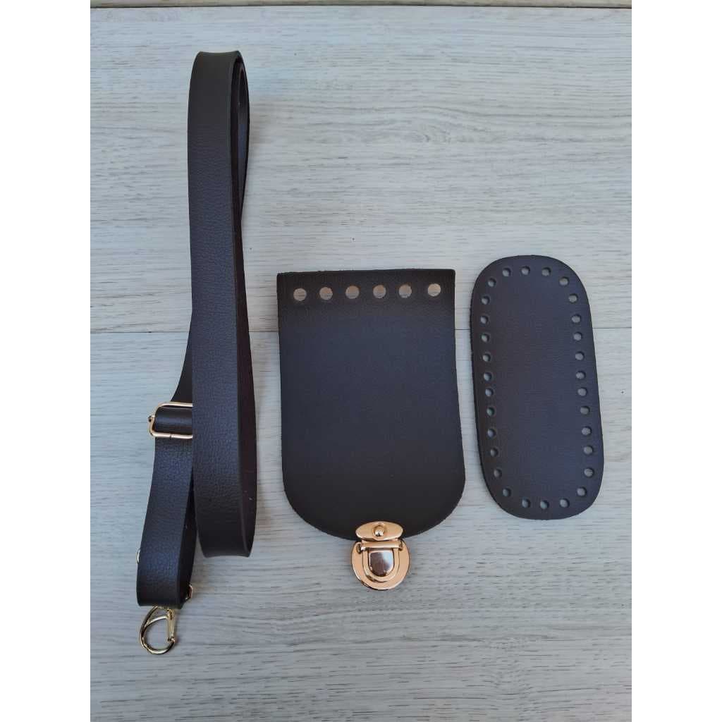 Kit para bolsa de croche ABA,alça e fundo sintético com ferragens dourada para bolsas,bolsas de croche