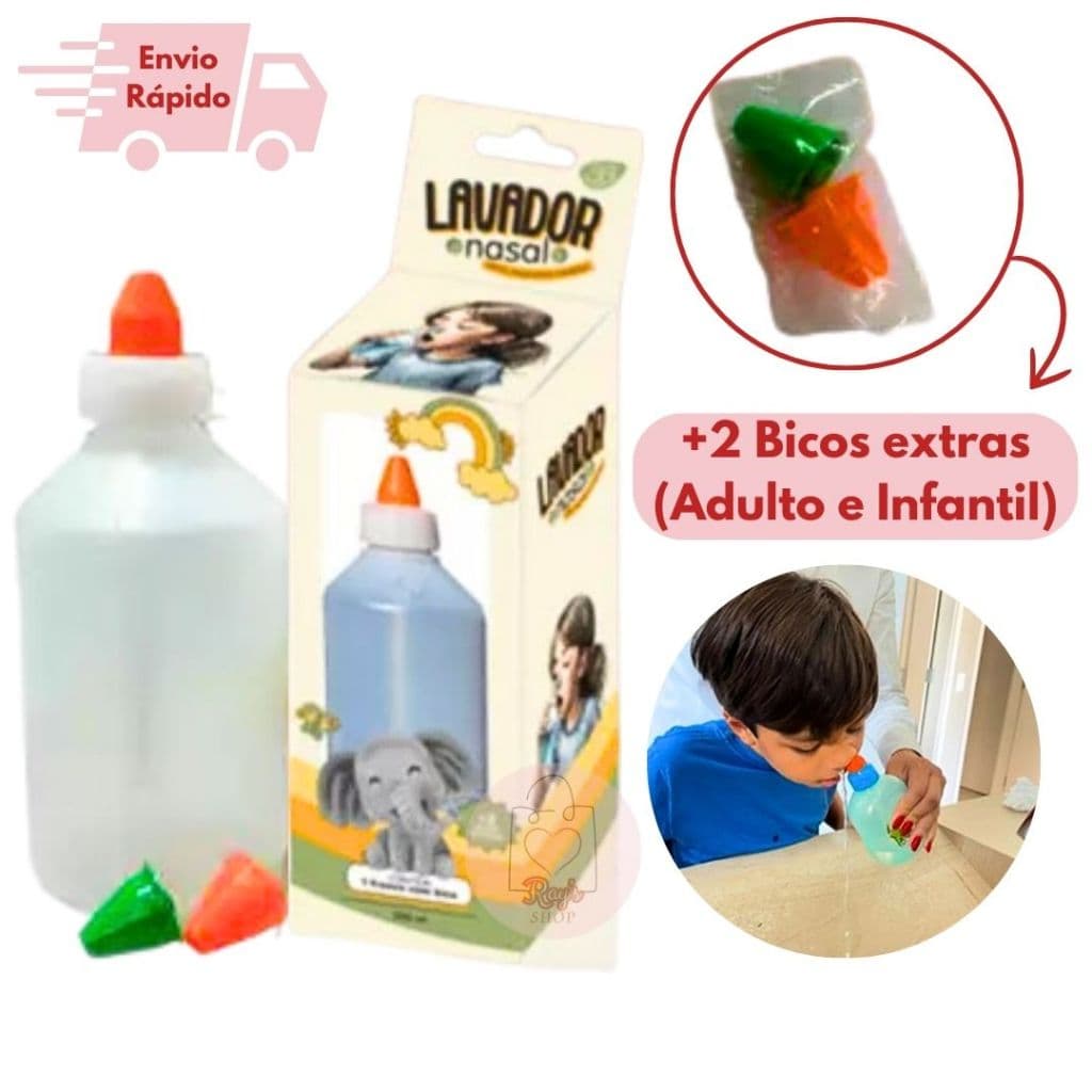 Lavador Nasal Higienizador Garrafa Lavagem Nariz Adulto E Criança