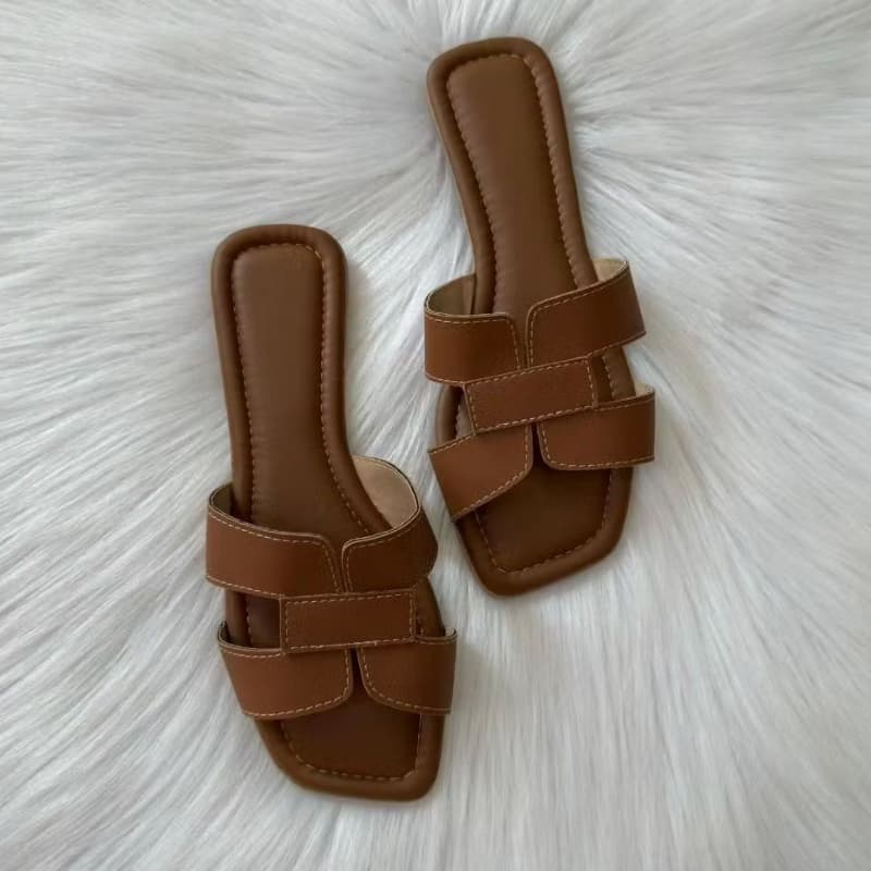 Sandálias rasteirinha H feminina  confortável /moda casual WA/(Forma pequena)