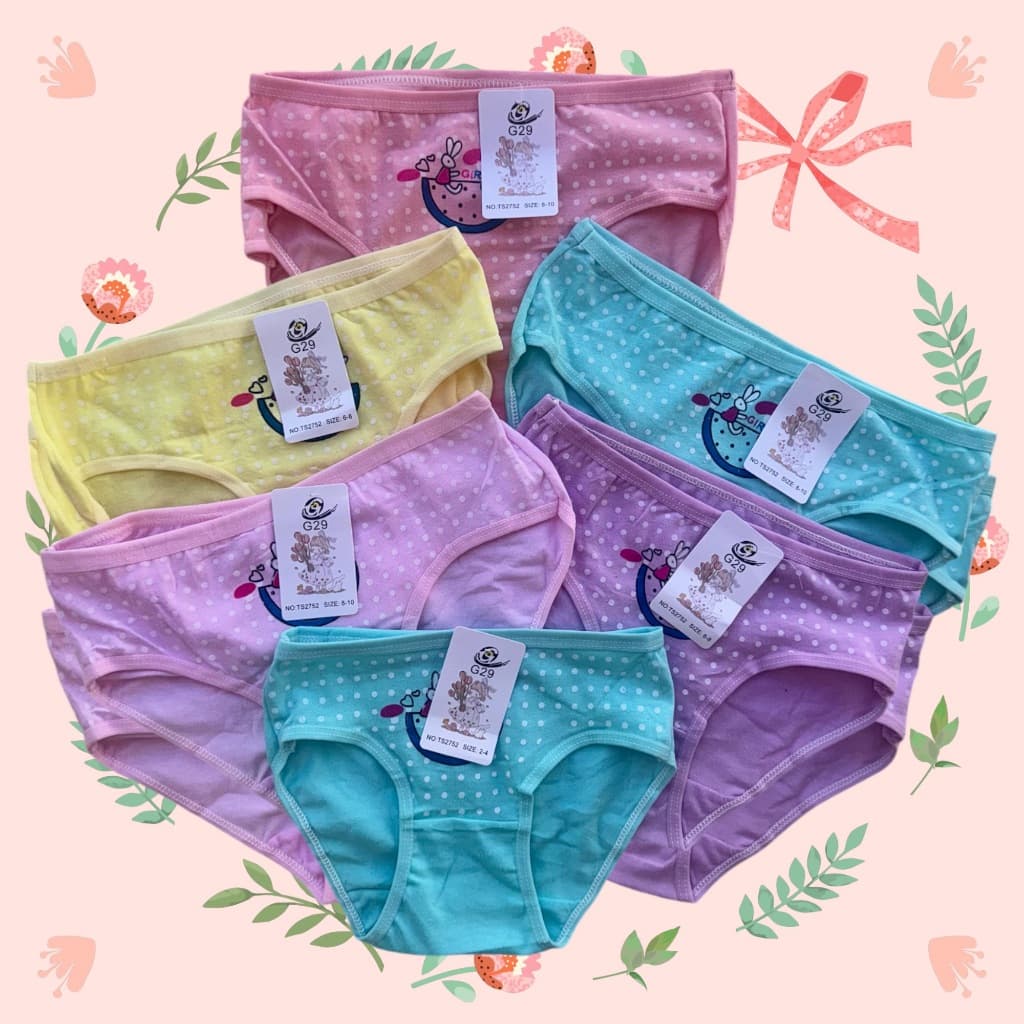 Kit com 02/05/10 Calcinha Infantil Importada menina Estampada Tam 02 a 10 Anos 100% Algodão Importado