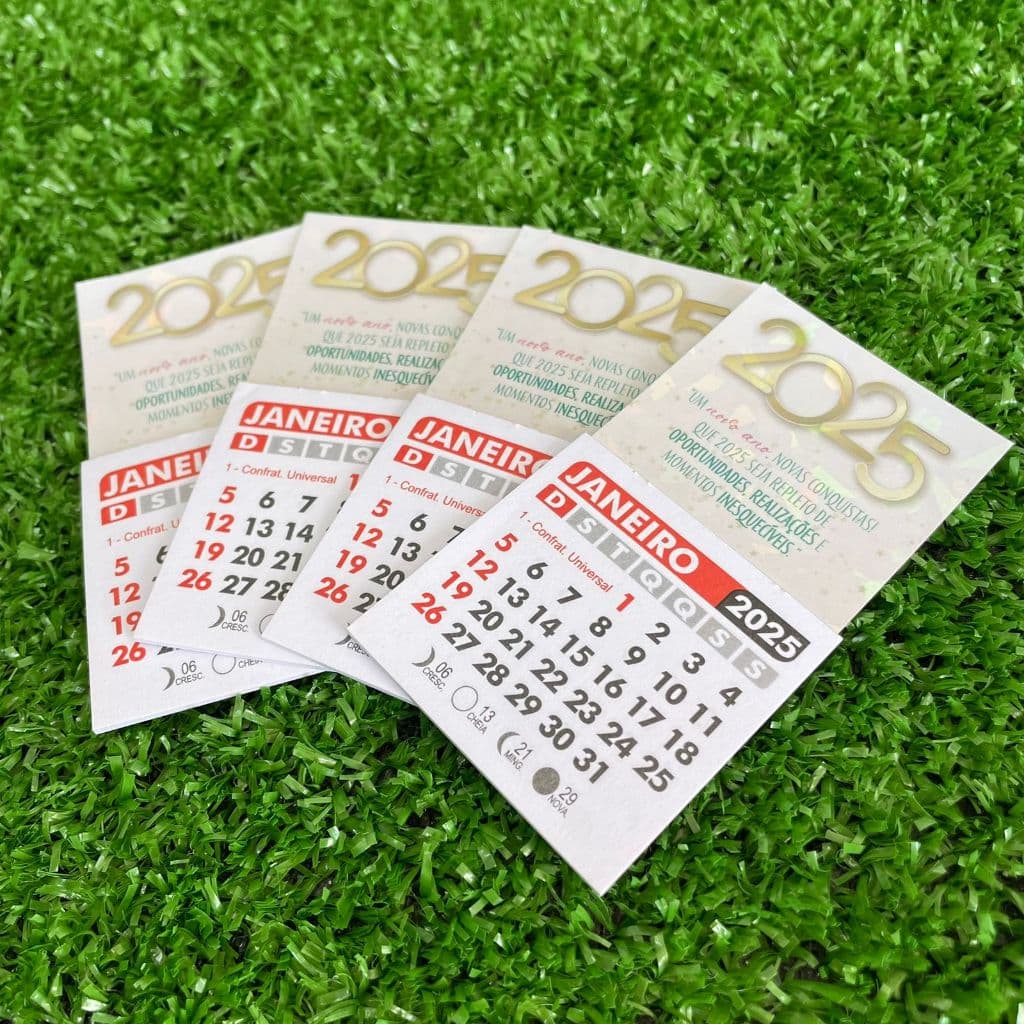 100 UNIDADES  de imã de geladeira com calendário 2026 - personalizados COM A SUA ARTE