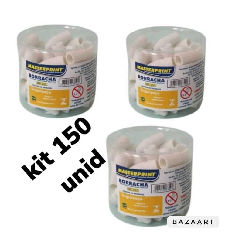 Kit 150 Borracha Branca para Ponteira de Lápis Escolar Borracha Ponteira Atacado