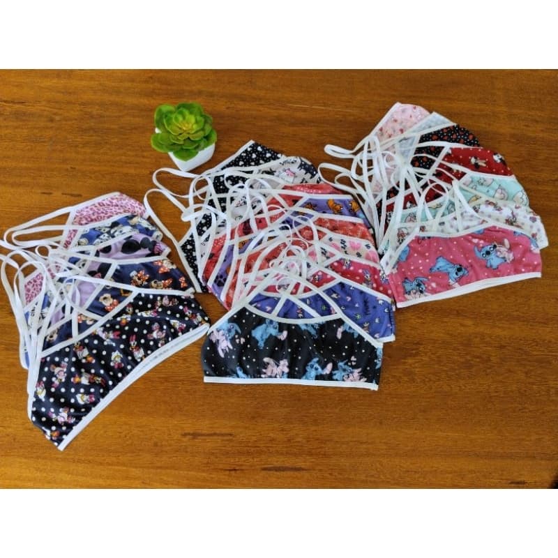 kit 10 top juvenil estampado confortável