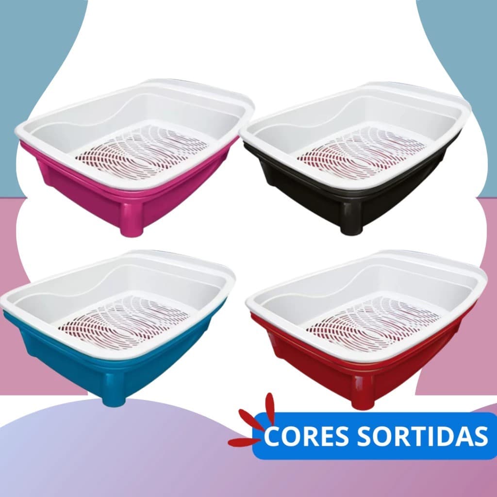 Bandeja Caixa Areia Gato Higienica Furba Promoção Barato Reforçada  Apartamento Casa Cães Gatos