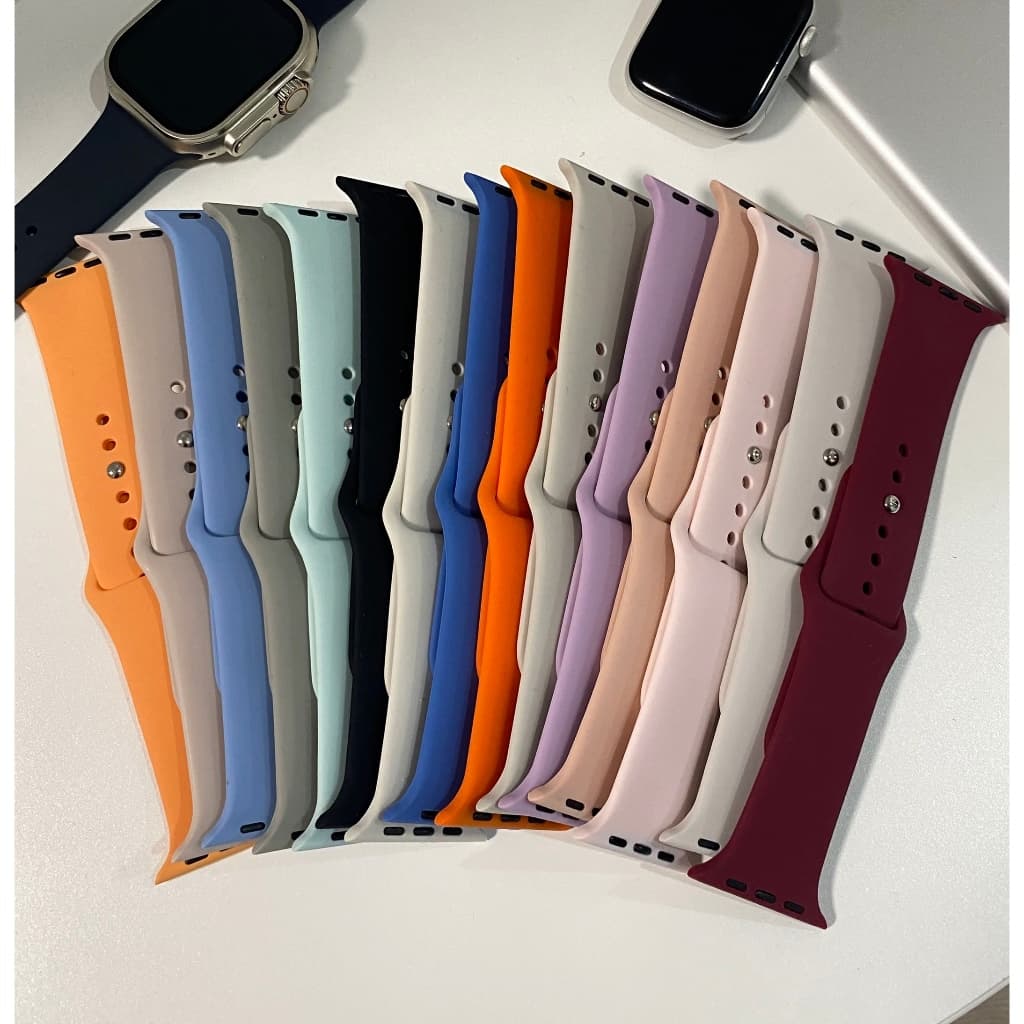Pulseira Apple Watch Silicone Compatível Relógio 38mm/40mm/41mm 42mm/44mm/45mm/49mm