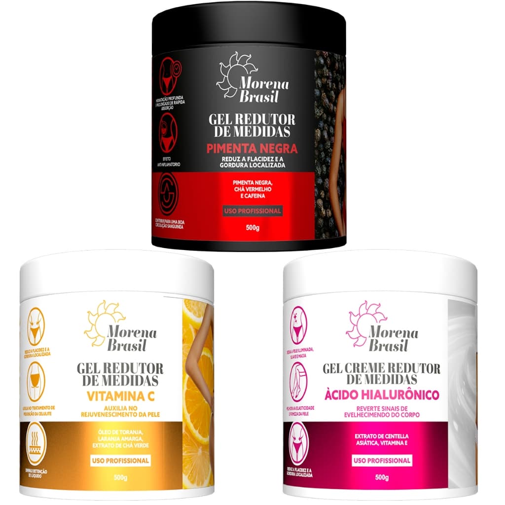 Gel Redutor de Medidas | 🌶️ Pimenta Negra, 🍊 Laranja Amarga e 💘 Ácido Hialurónico | Morena Brasil ☀️