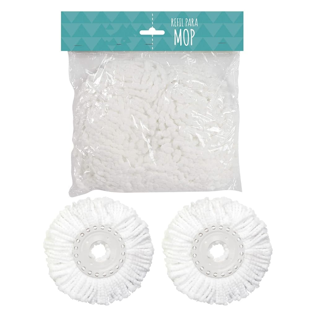 Kit Mop Limpeza 2 Refil Microfibra Esfregão Giratório Fit