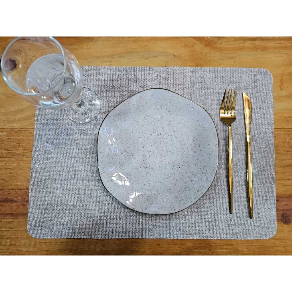 Jogo americano impermeável limpa fácil luxo, 2, 4, 6, 8, 10 peças areia, preto, marrom cinza