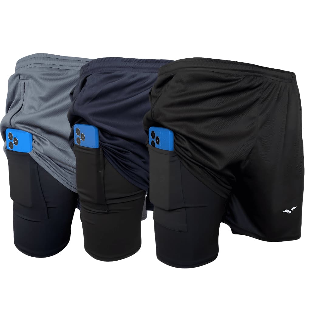 Shorts Masculino Bermuda Compressão Para Corrida Treino