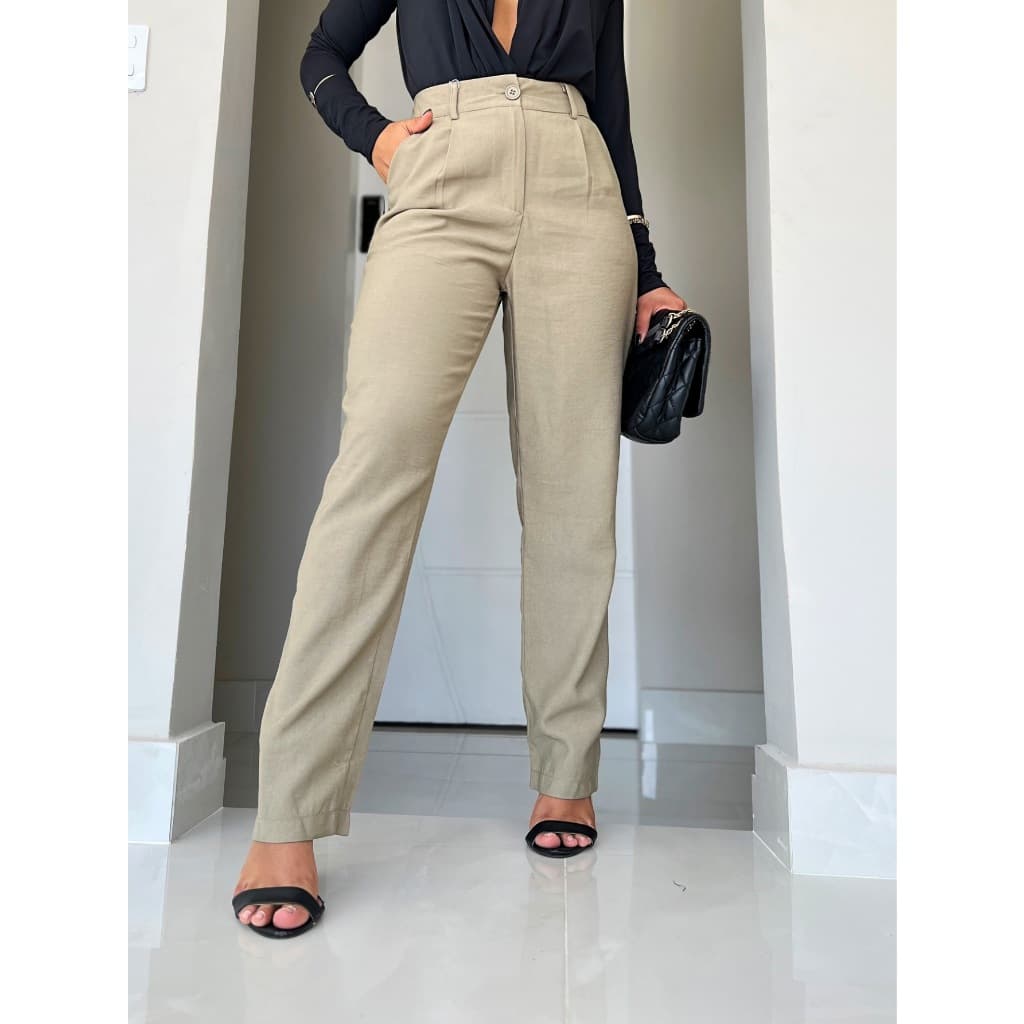 calça de tecido de marrant