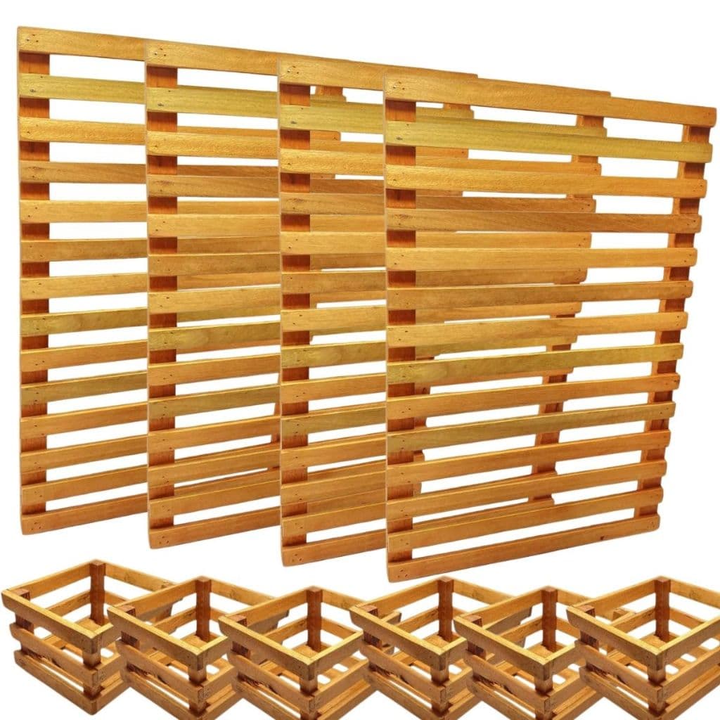 Jardim Vertical Madeira 0,50 x 0,30 4 Unid + 6 Cachepots