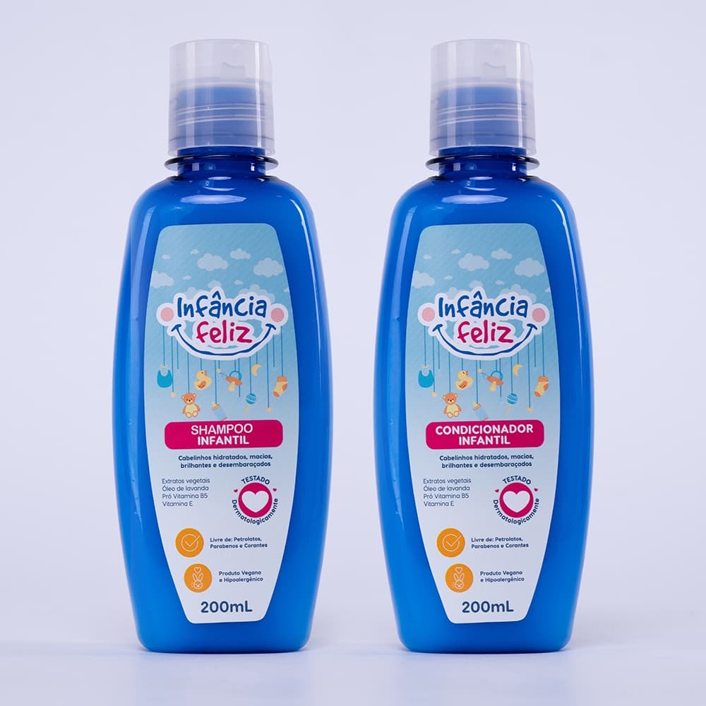 Kit Shampoo Baby + Condicionador Baby 200 Ml - Infância Feliz - Produto Seguro Para Todas As Idades.