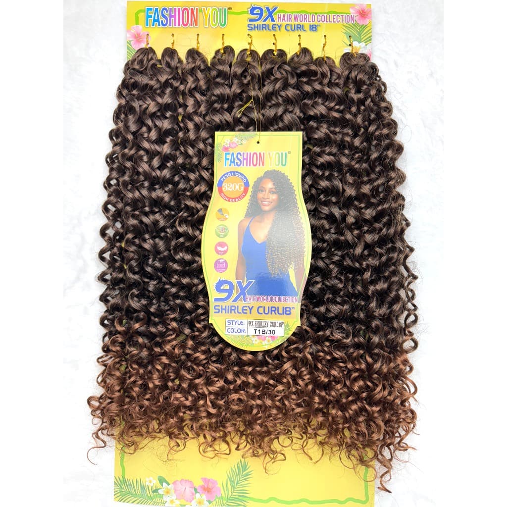 Cabelo Cacheado Crochet SHIRLEY CURL 18 inch Cabelo 70cm 320g 9X Pacotão Braid Hair