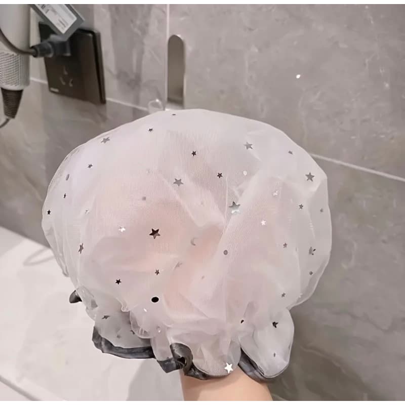 Touca de Banho Impermeável à Prova d’água Resistente Touquinha de Banho para Cabelos Proteção Contra Água