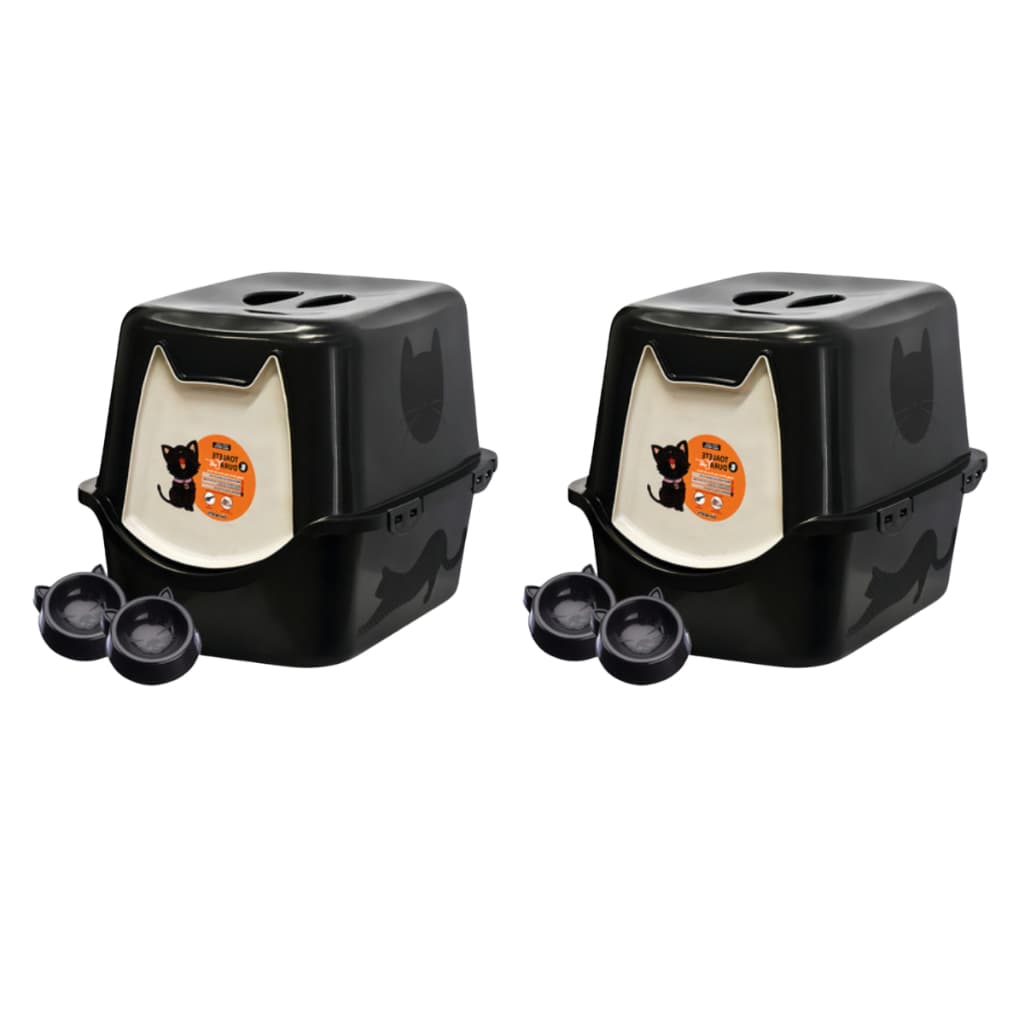 Kit 2 Caixa Areia Fechada Banheiro Toalete Sanitário Gato Antiodor