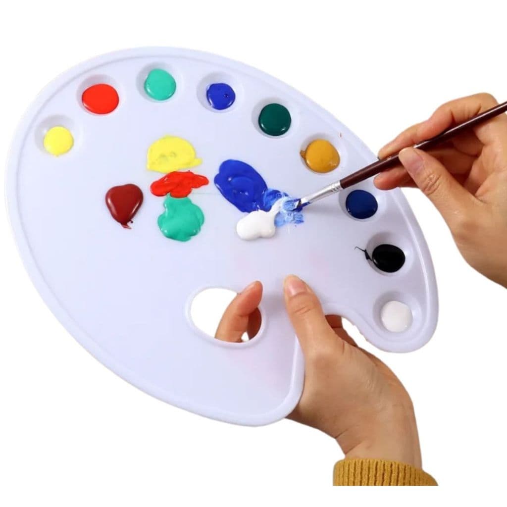 Paleta Godê Para Pintura Tinta Aquarela 9 Cavidades Plástico Para Artes e Tintas Aquarelas, Acrílica e Guache