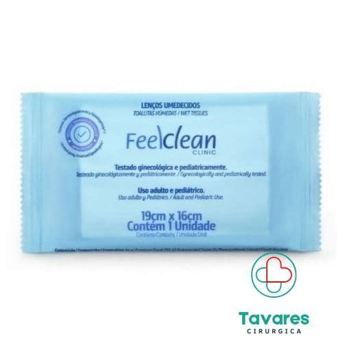 Lenço Umedecido Higiene Intima - Feelclean Caixa C/50 Un Individuais - UNISEX - ENTREGA IMEDIATA