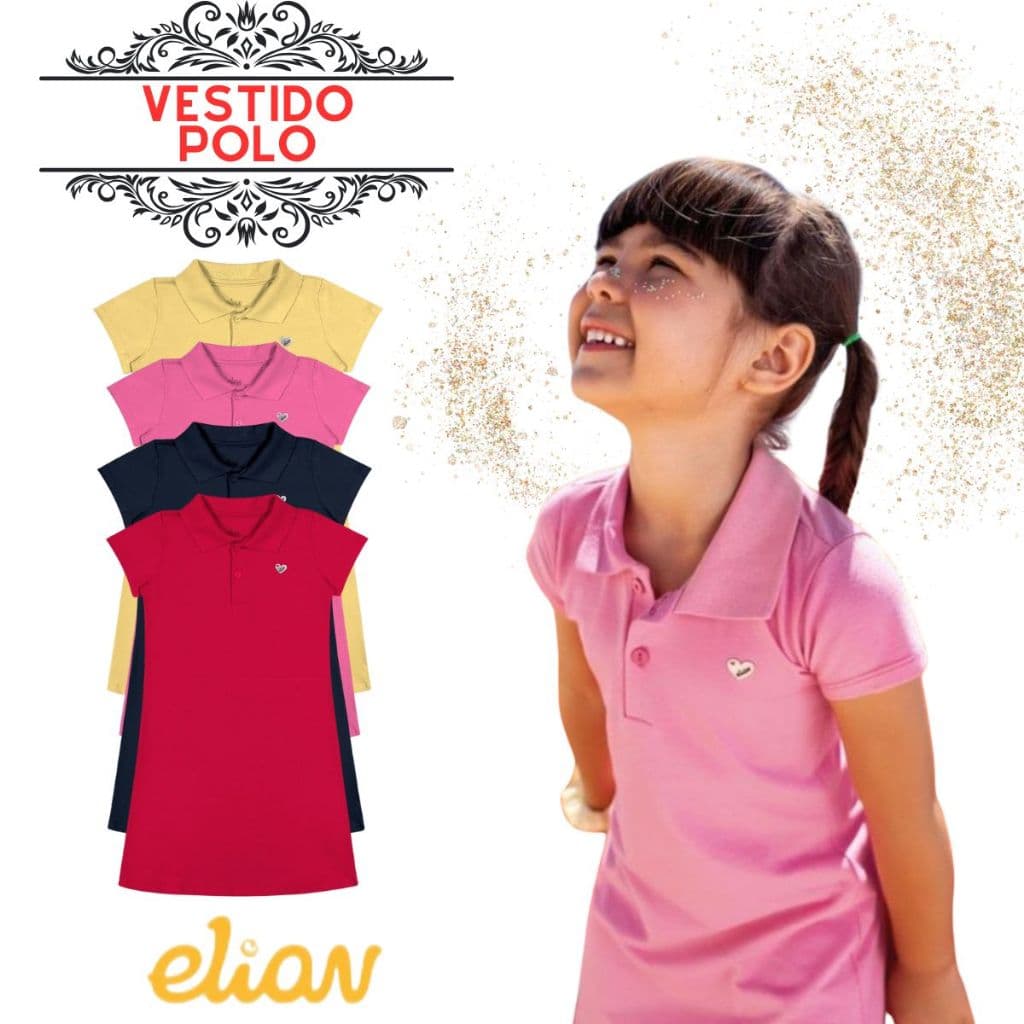 Vestido Básico Gola Polo Juvenil Elian