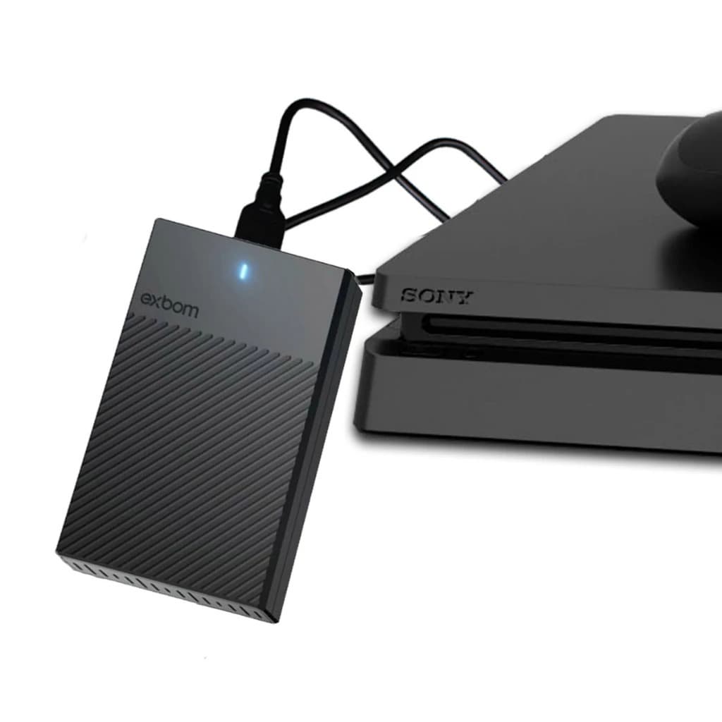 Case para HD Externo SSD Slim Portatil 2.5 Polegadas USB 3.0 EXBOM XBOX PS2 PC