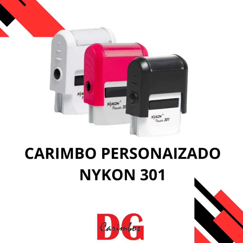 Carimbo Nykon 301 Power Personalizado com seus Dados - Medida 27x10