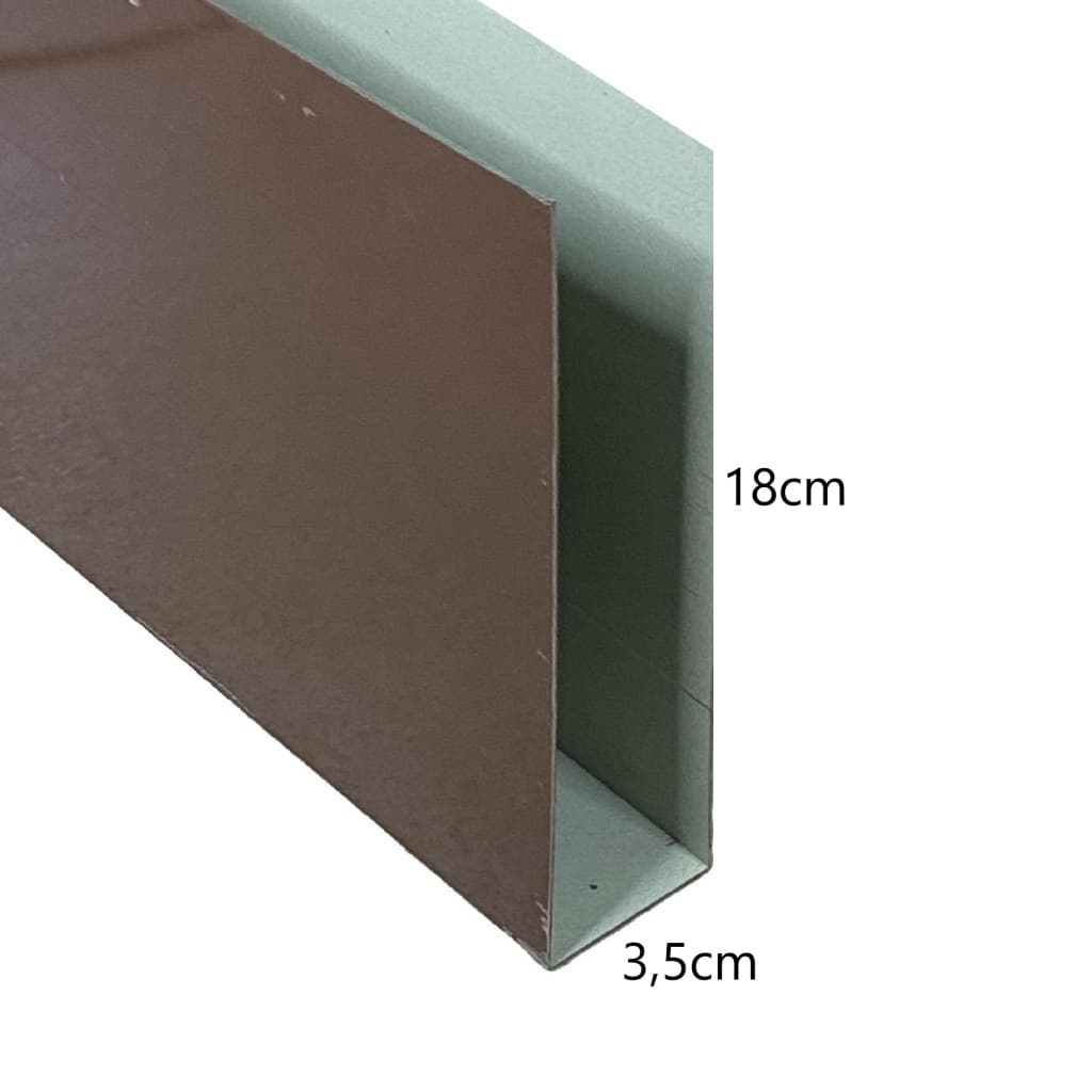 Salva Porta Marrom 3,5cm x 18cm Altura Fabricado em Aço Galvalume Pintura Eletrostática Tapa Frestas