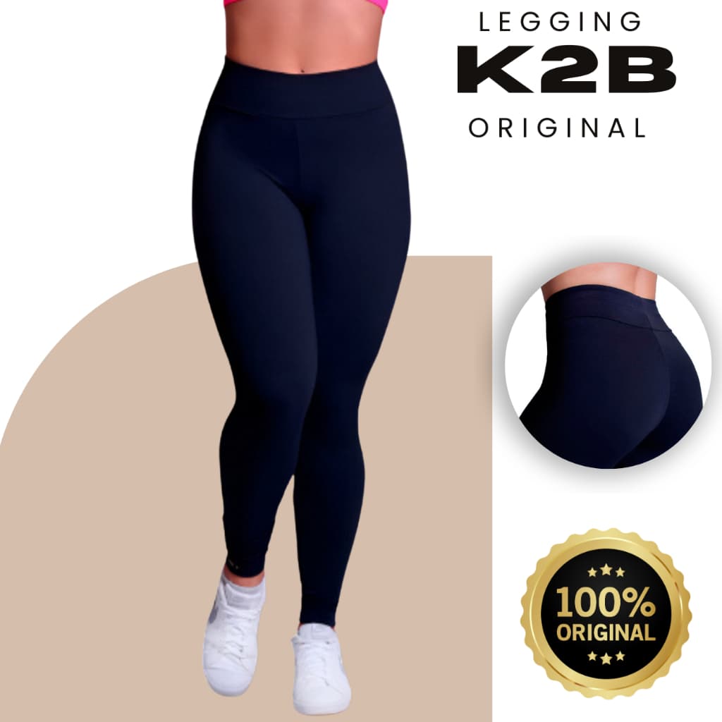 Calça Legging K2B Original Cintura Alta Fitness Tecido Grosso Feminina Não Fica Transparente