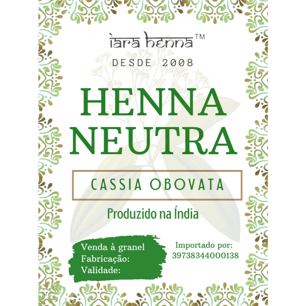 HENNA NEUTRA Sem Cor - Cassia Obovata 100g