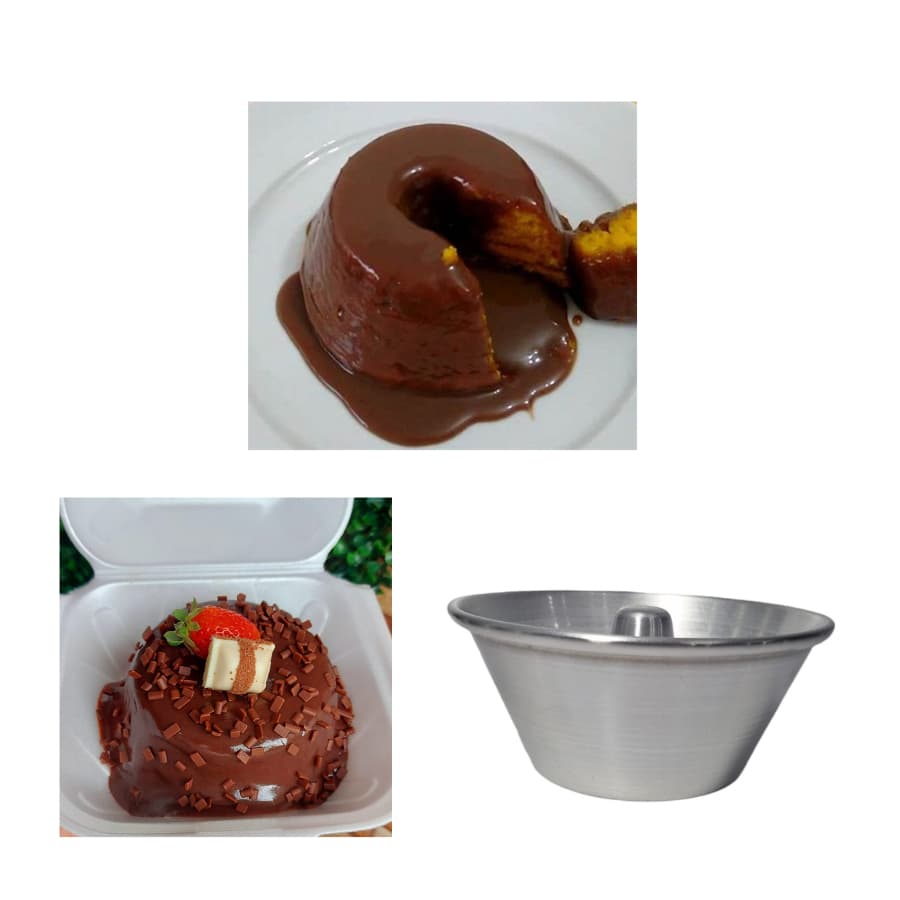 6 Forminhas Mini Bolo Vulcao 8x6 ( 12cm Boca / 8,0cm Fundo / 6cm Altura) - FigueirasFormas