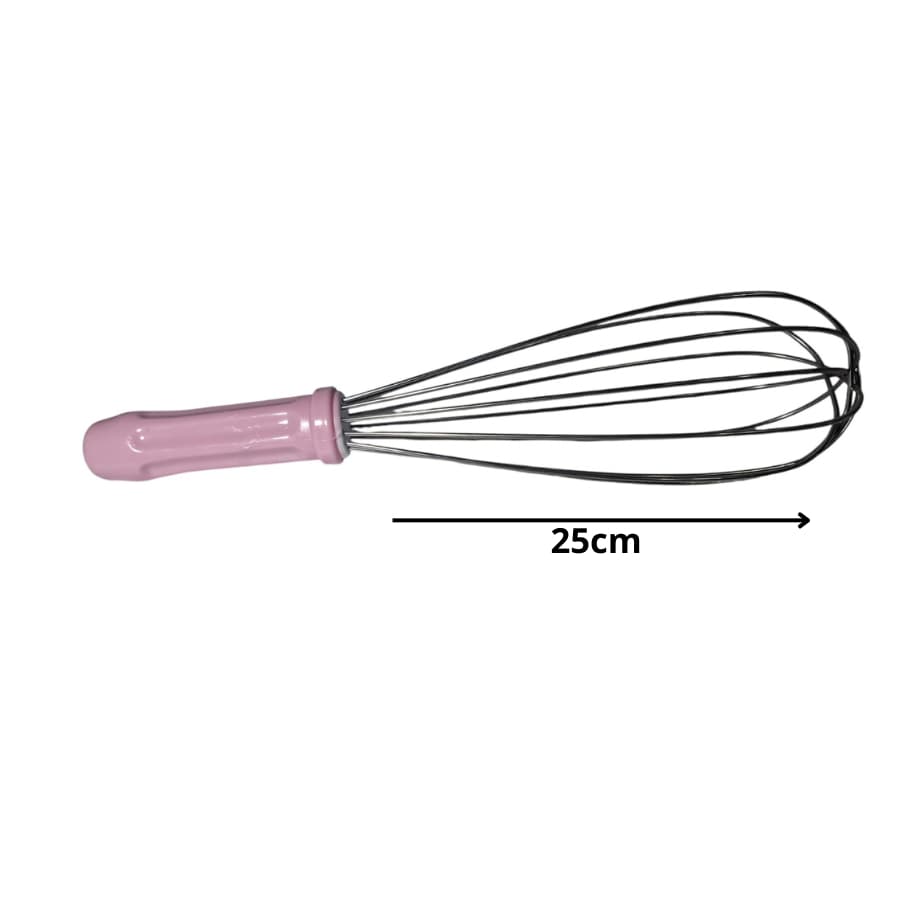 Fuê Batedor Bolo Ovos Profissional 25 Cm Inox (Rosa) FigueirasFormas