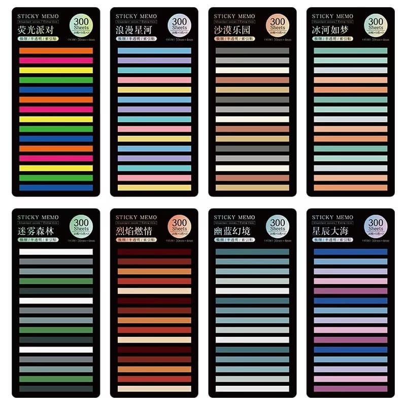 Flag Fina para Livros - Marcador de Página adesivo anotações em cadernos. Stick Notes Fininha