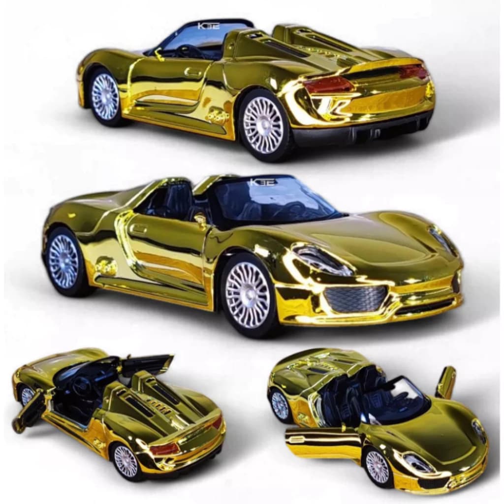 Carrinho de ferro esportivo linha Dubai SÉRIE OURO edição limitada miniatura fricção abre portas