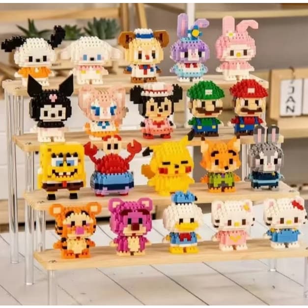 Blocks de montar Pequenos Blocos de Pateta Hello Kit  Stitch -Colecionáveis Personagens Blocos