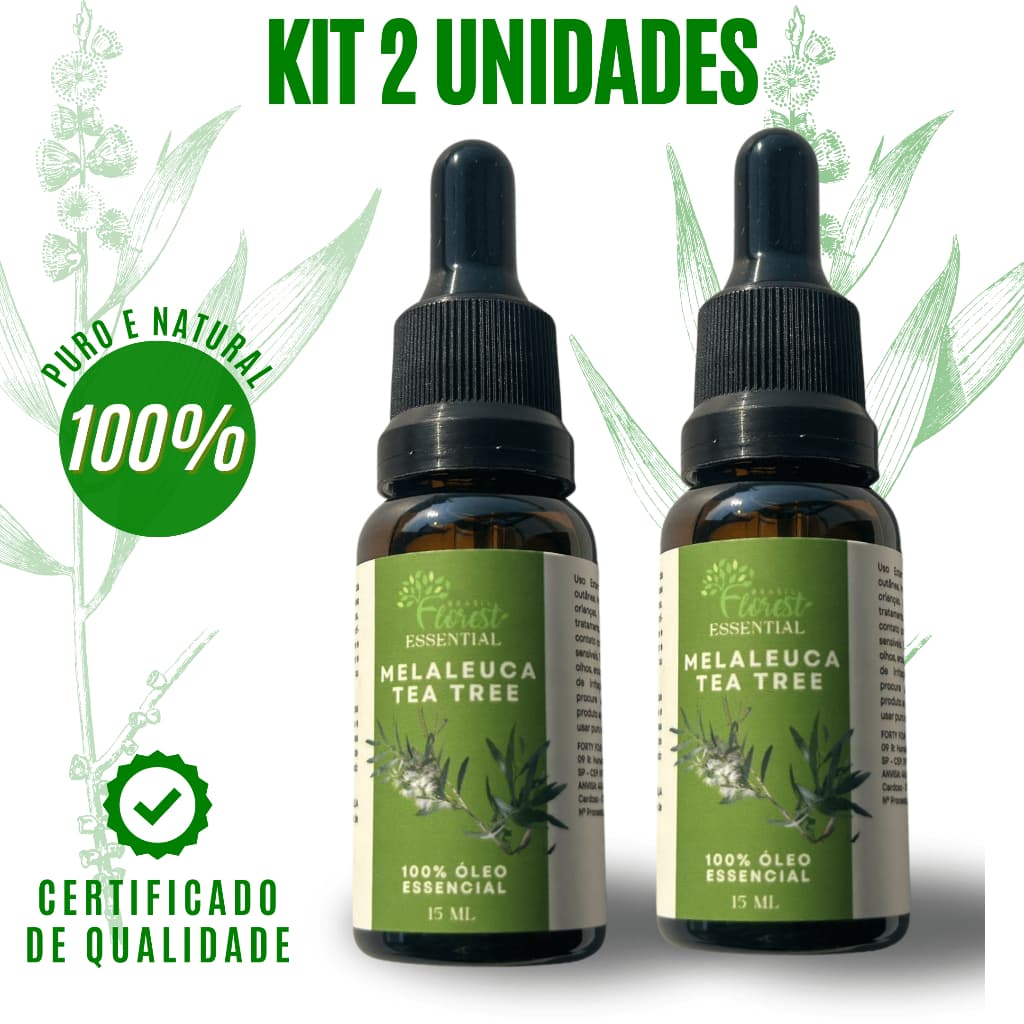Óleo Essencial de Melaleuca Florest Brasil Kit com 2 unidades Conta Gotas