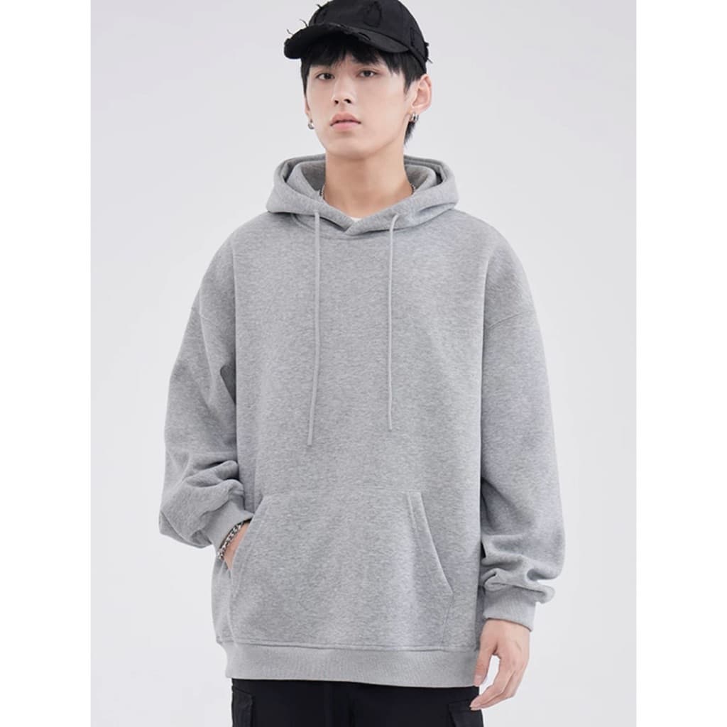 Blusa Moletom Liso Sem Estampa Com Capuz