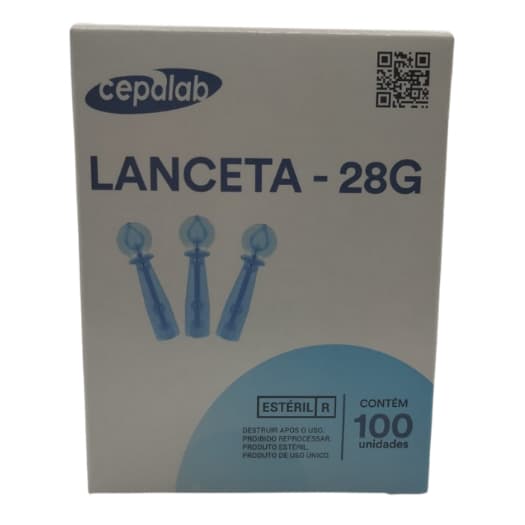 Lanceta Universal 28G Para Lancetador Cepalab Caixa Com 100 Unidades