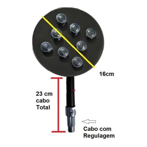 Queimador Fogão 8 Caulins Regulável  p/ Alta Pressão Omega
