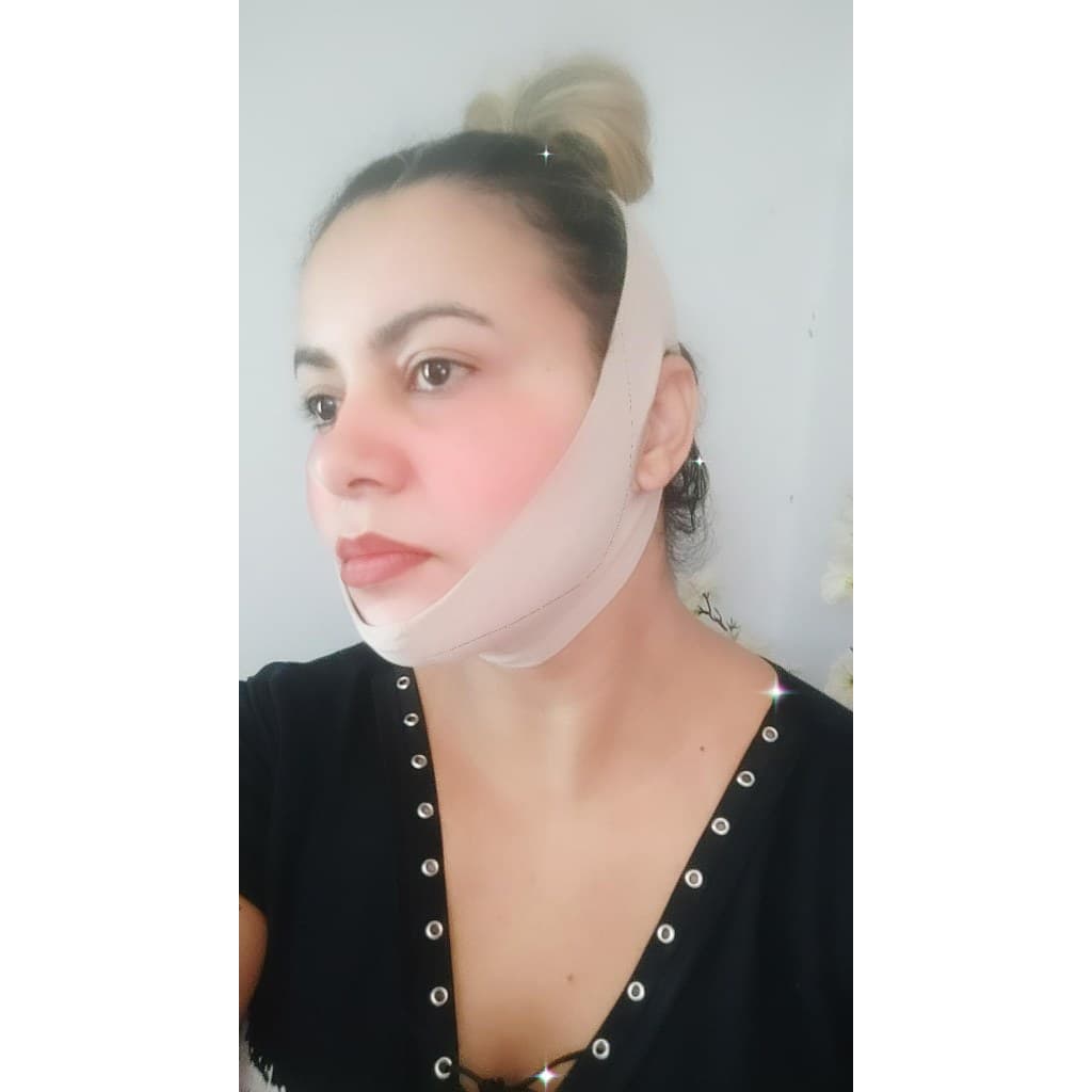 Faixinha faixa para pós lipo de papada e bichectomia mentoneira cirurgica