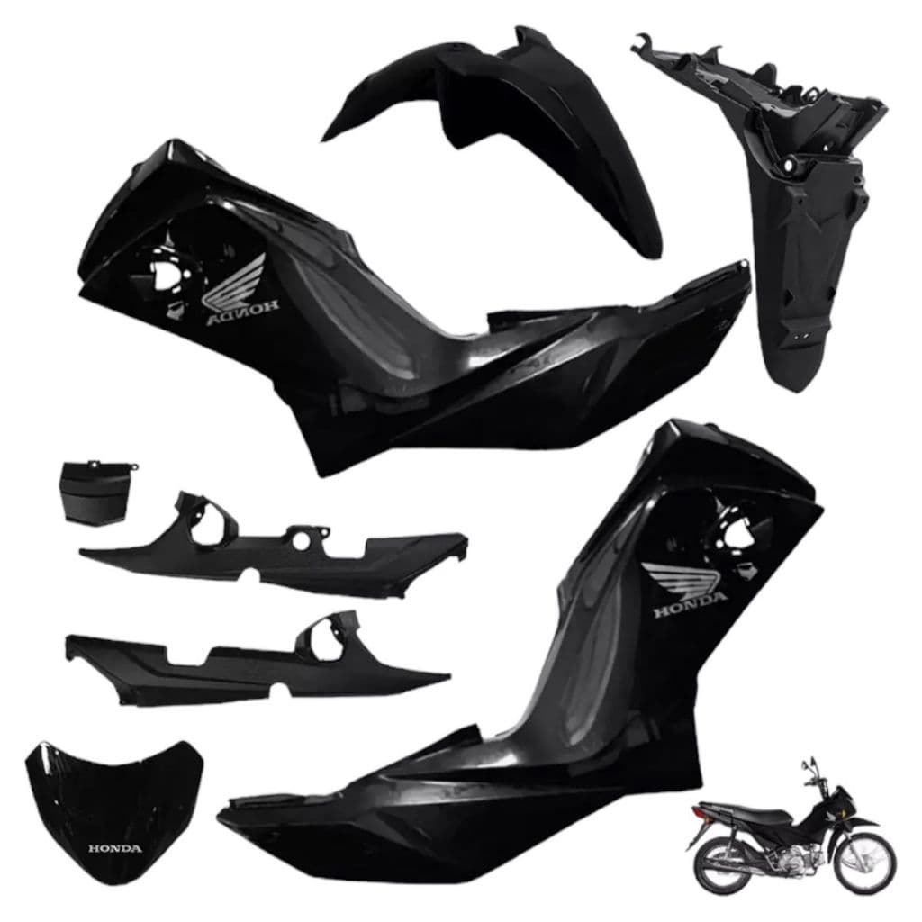 Carenagem lateral paralama rabeta pop 110i ano 16/22 preto