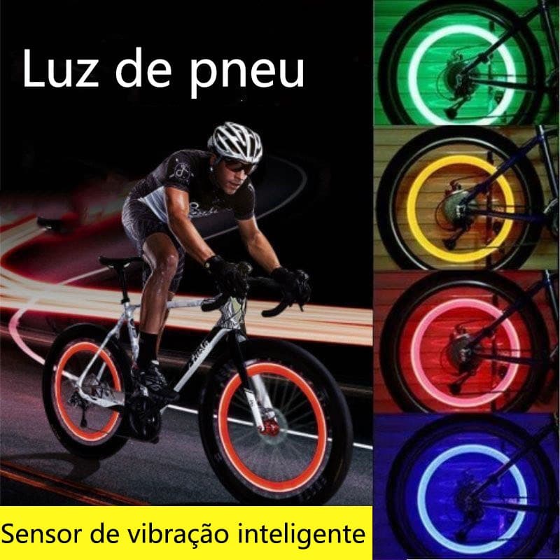 2 peças Lâmpada Pneus Noturna LED Luz Bicicleta Decoração