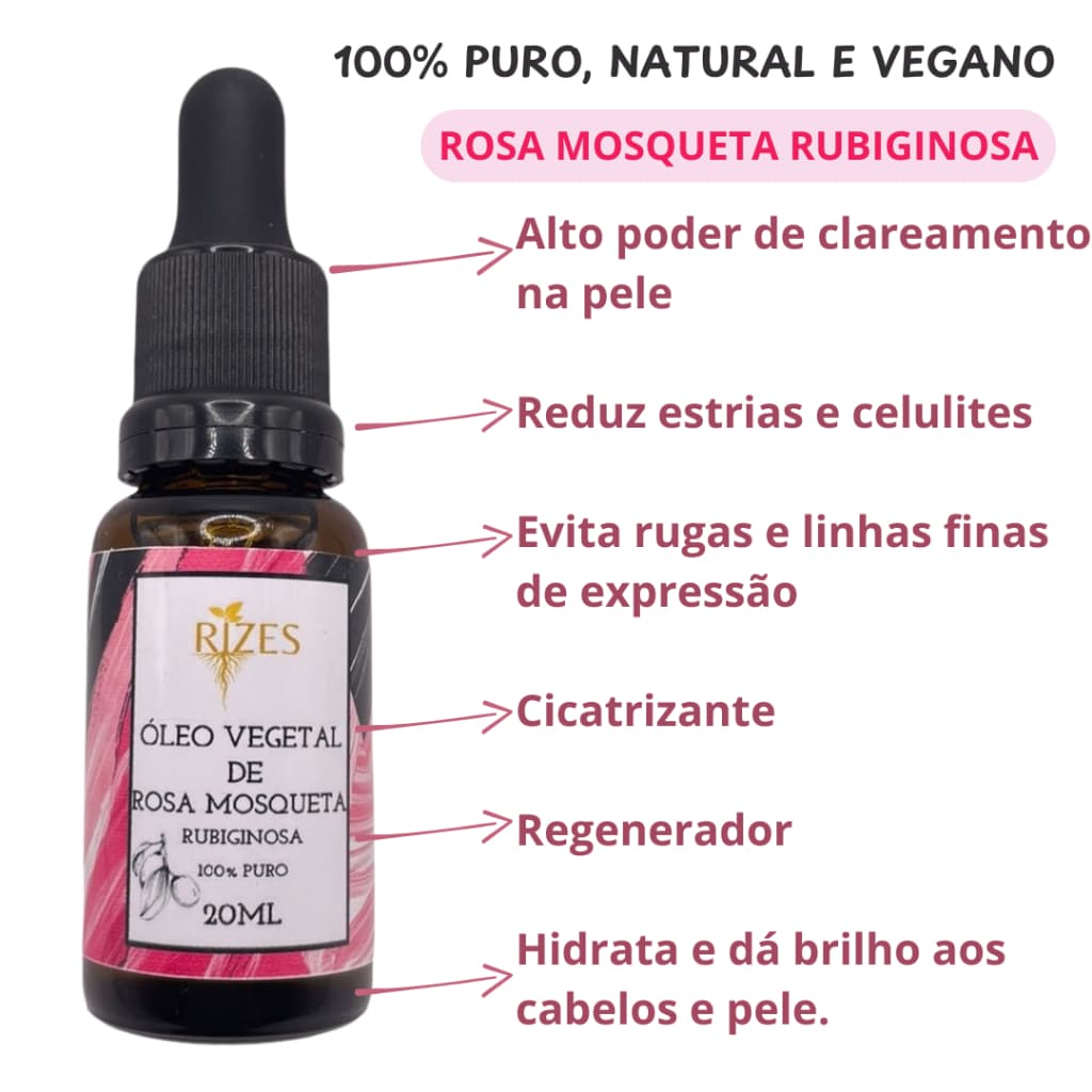 Oleo Vegetal de Rosa Mosqueta Rubiginosa 100% PURO