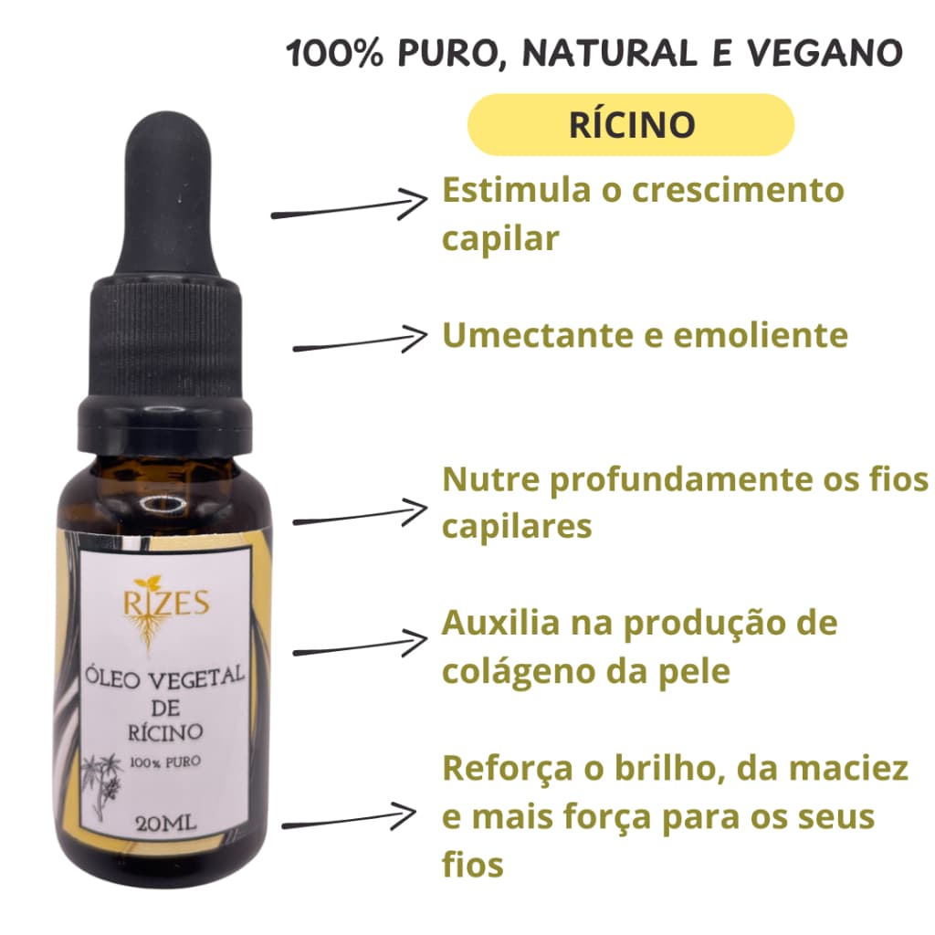 Óleo Vegetal de Rícino 100% PURO