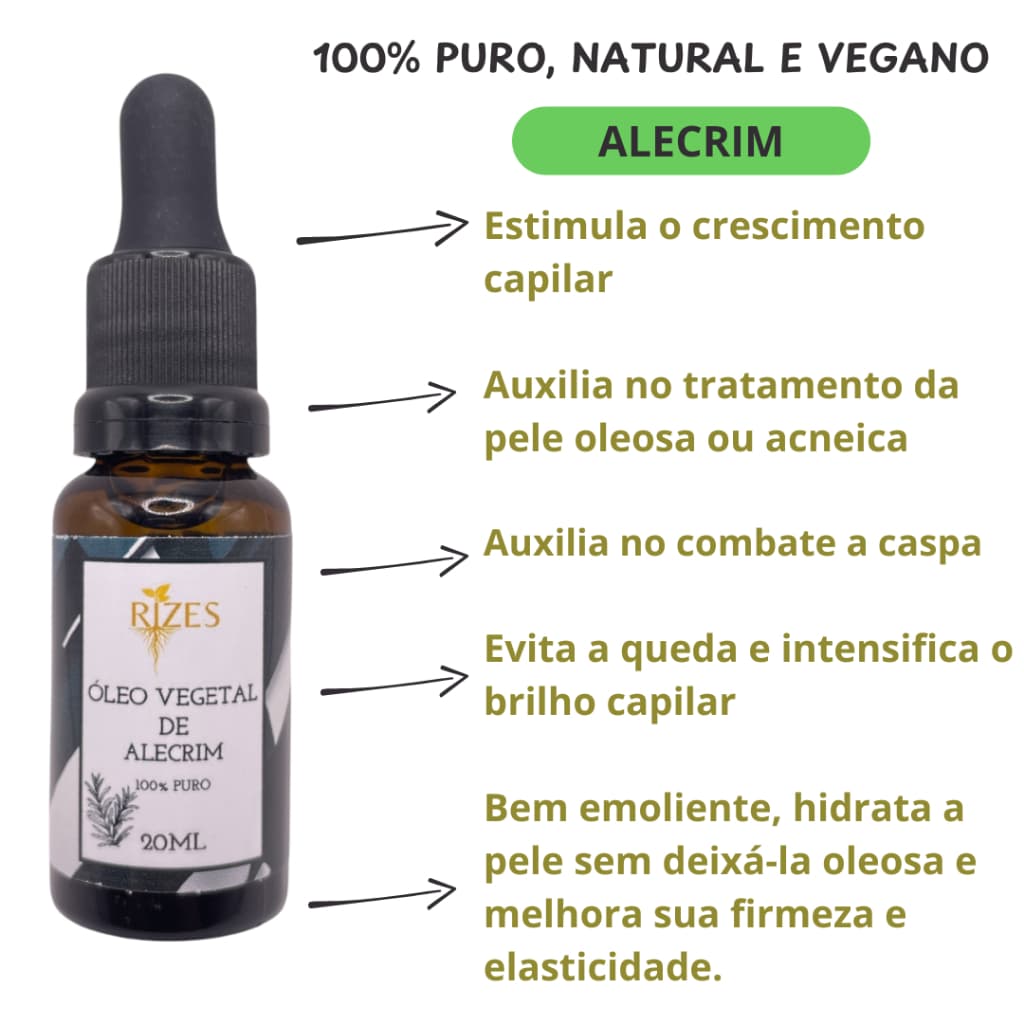 Oleo Vegetal de Alecrim 100% Puro