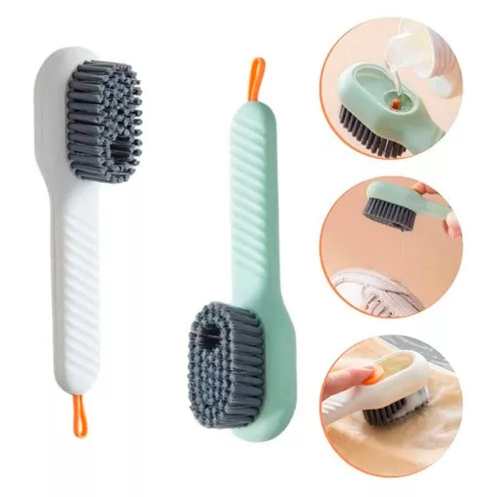 Escova para Limpar Tênis ou louças com Dispenser para sabão liquido