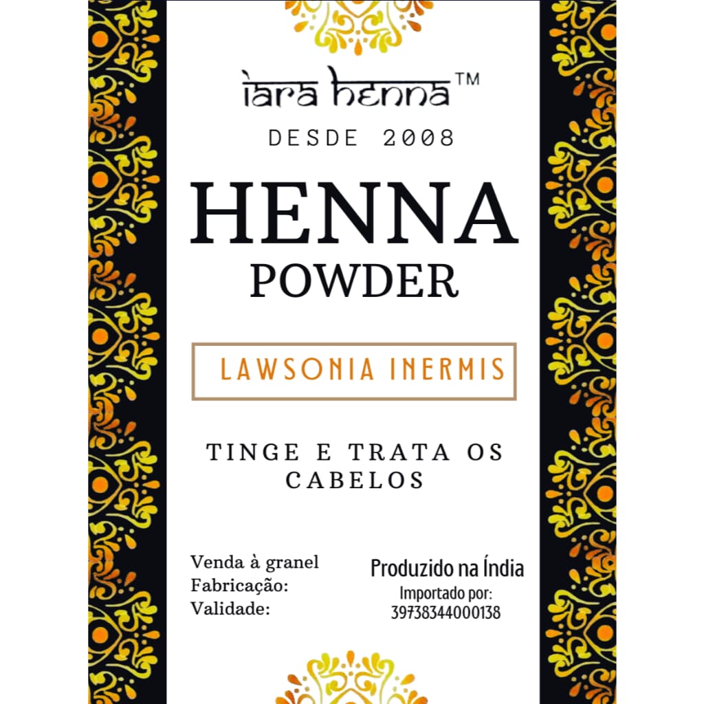 Henna Powder Da Índia - Única BAQ 100% Orgânica