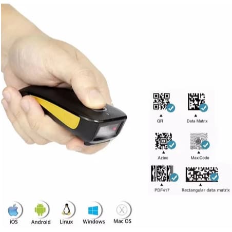 Leitor Código Barras Bolso Bluetooth 1D e 2d Qr Code Netum C750