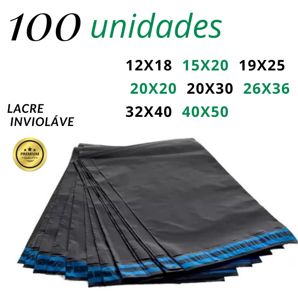 Envelope De Segurança 100 Unidades Aba Adesiva Embalagem Correio Ecommerce