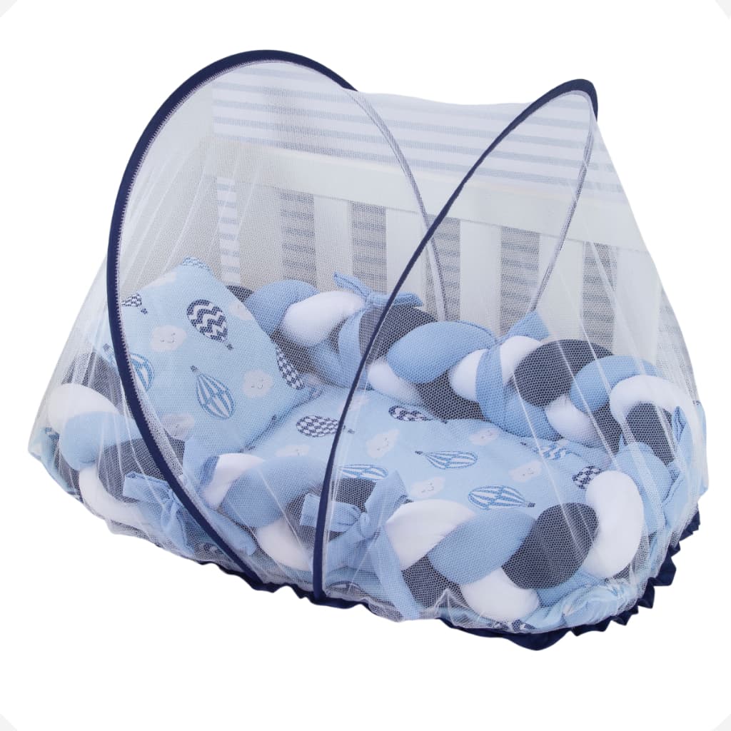 Ninho Redutor de Berço Trança Com Mosquiteiro e Suporte Removível 05 Peças Antialérgico