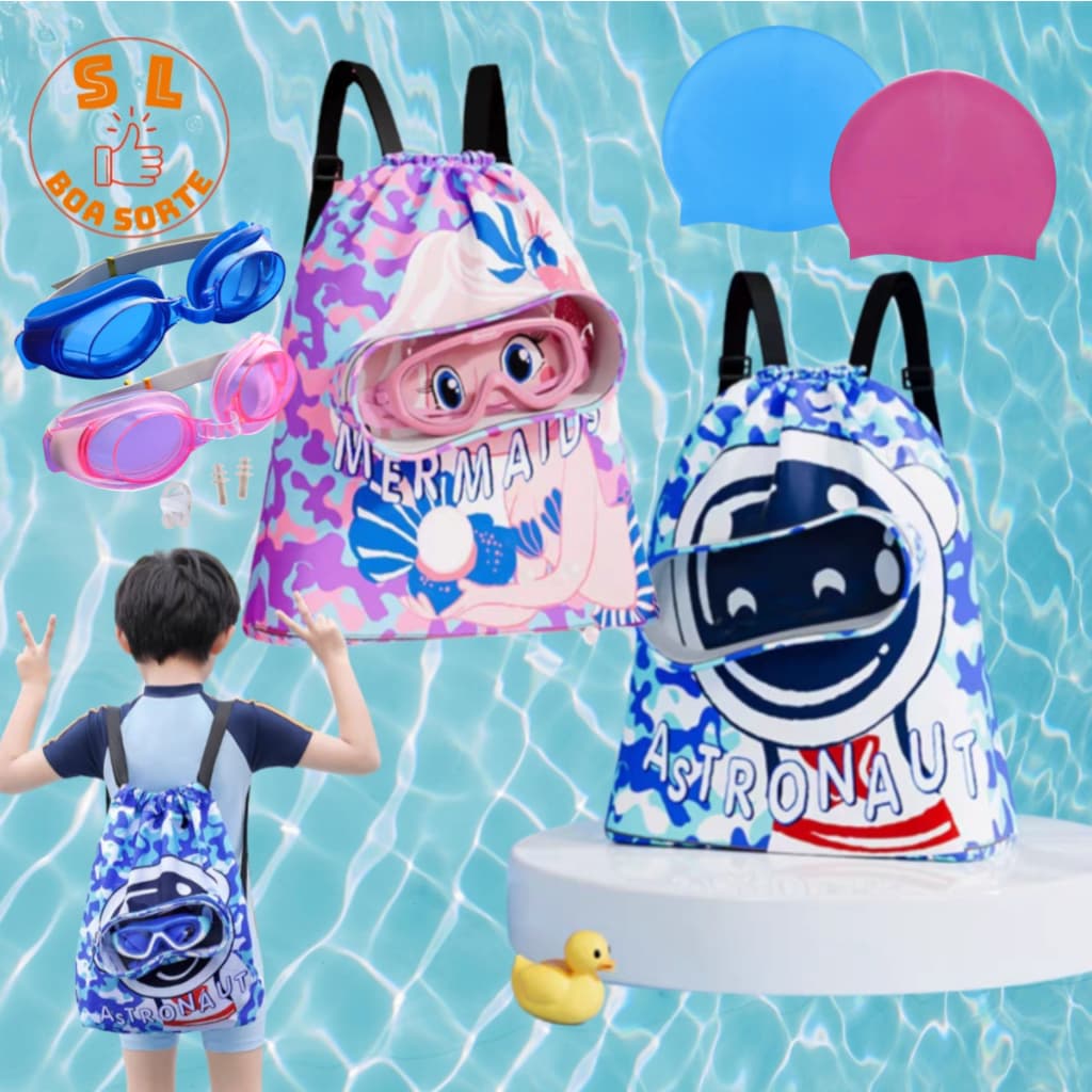 Natação Bolsa Mochila Infantil Prova D'água Praia Piscina Esportiva Menina Menino